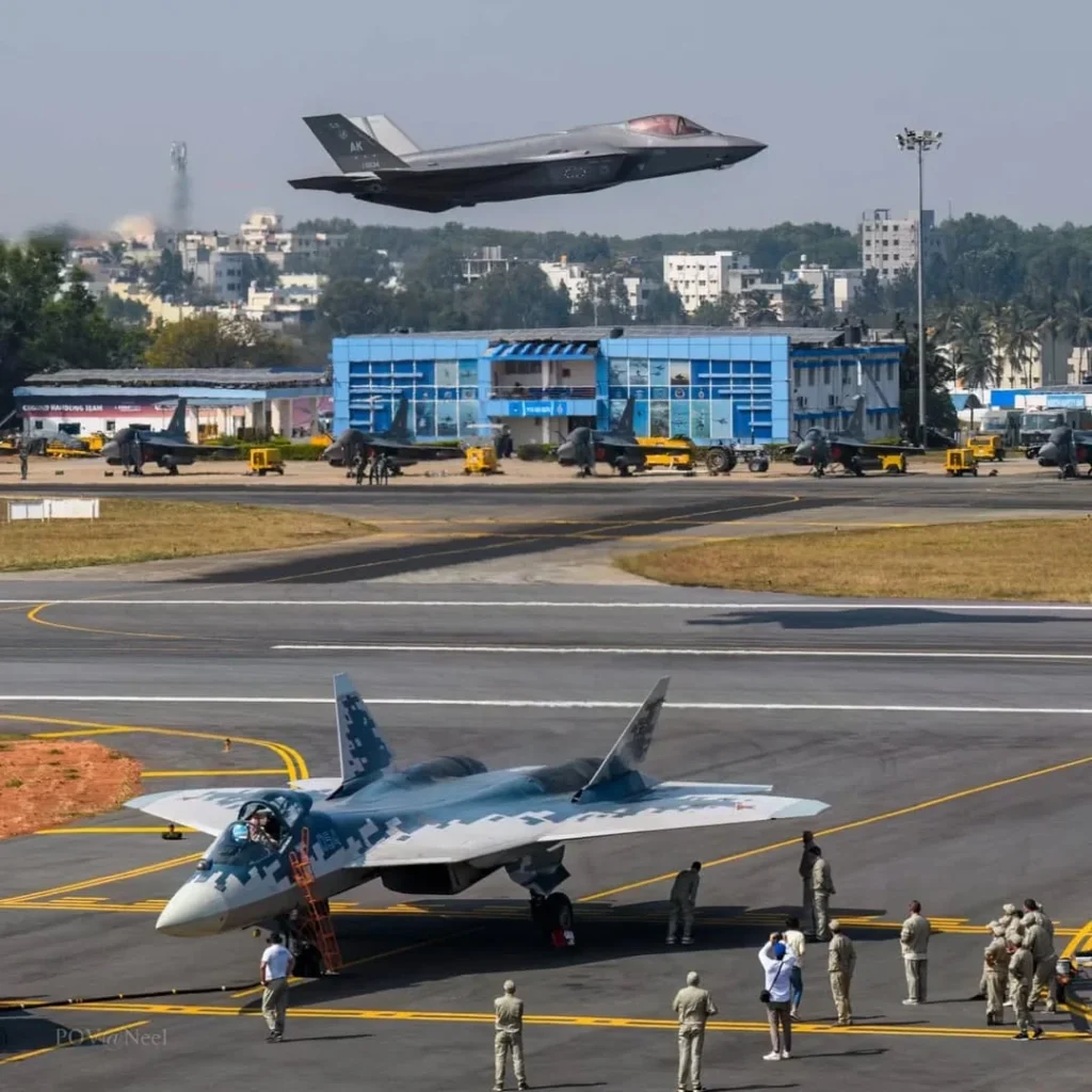 India’s defense choices between U.S. F-35 and Russia’s Su-57 fighter jets.