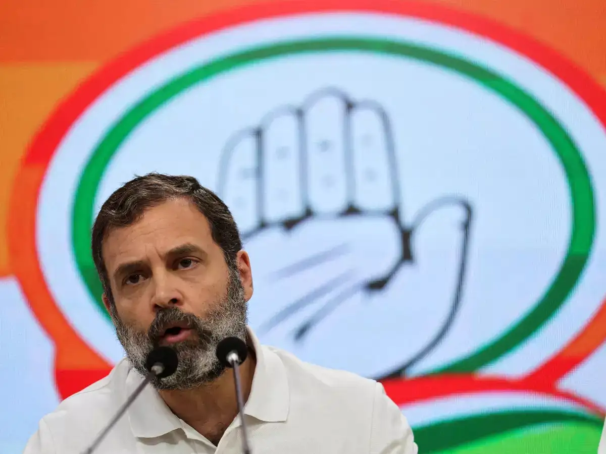 Rahul Gandhi addressing rally in Karnataka, announcing land rights and ₹1 crore village fund for Kalyana Karnataka development.