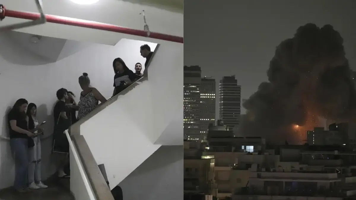 Smoke rises after Israeli airstrike in Tehran as India evacuates students amid escalating Iran-Israel conflict, June 2025.