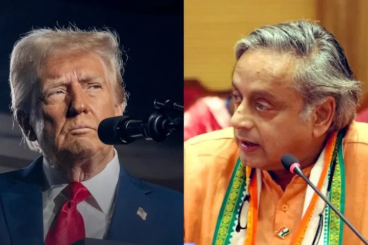 Shashi Tharoor addressing media on India-Pakistan ceasefire during Washington visit