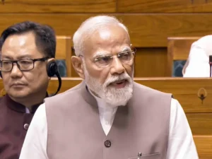 Prime Minister Narendra Modi addressing Rajya Sabha on US-Iran war impact, highlighting energy crisis, inflation risks, and India’s preparedness strategy.
