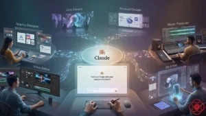 Claude AI integrated with Adobe and Canva creative design software.