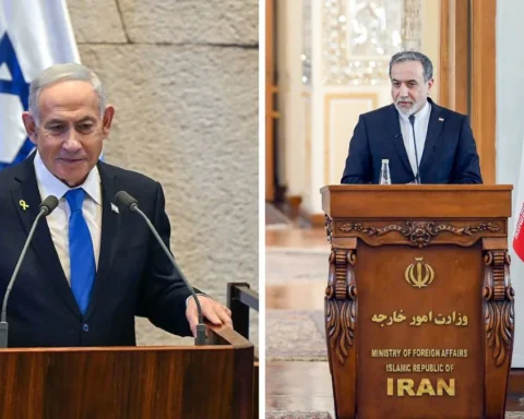 Iran Foreign Minister Abbas Araghchi reacts after Israel claims Prime Minister Benjamin Netanyahu held a secret wartime meeting in the UAE amid Middle East tensions.