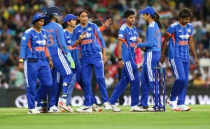 Indian women's cricket team players during the ICC Women's T20 World Cup 2026 as they battle for a semifinal spot.