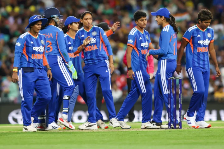 Indian women's cricket team players during the ICC Women's T20 World Cup 2026 as they battle for a semifinal spot.