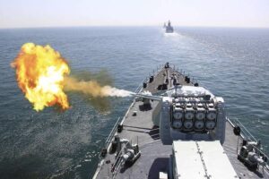 China launches a strategic missile into the Pacific Ocean during joint naval exercises with Russia in July 2026.