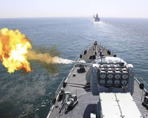 China launches a strategic missile into the Pacific Ocean during joint naval exercises with Russia in July 2026.